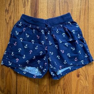 L.L. Bean Navy Anchor Print Pajama Shorts